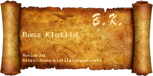 Basz Klotild névjegykártya